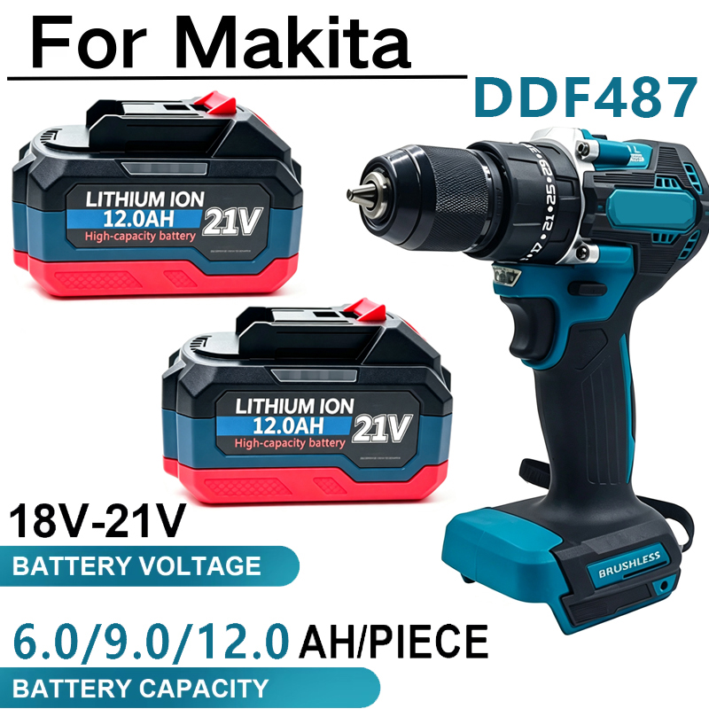18-21V Battery 12.0Ah Recharge - огляд і ціна Makita Drill Ddf484