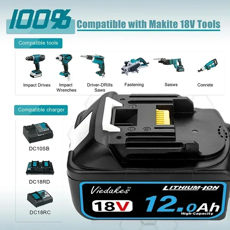 For Makita 18V Battery 12.0Ah  - огляд і ціна Makita Drill Ddf484