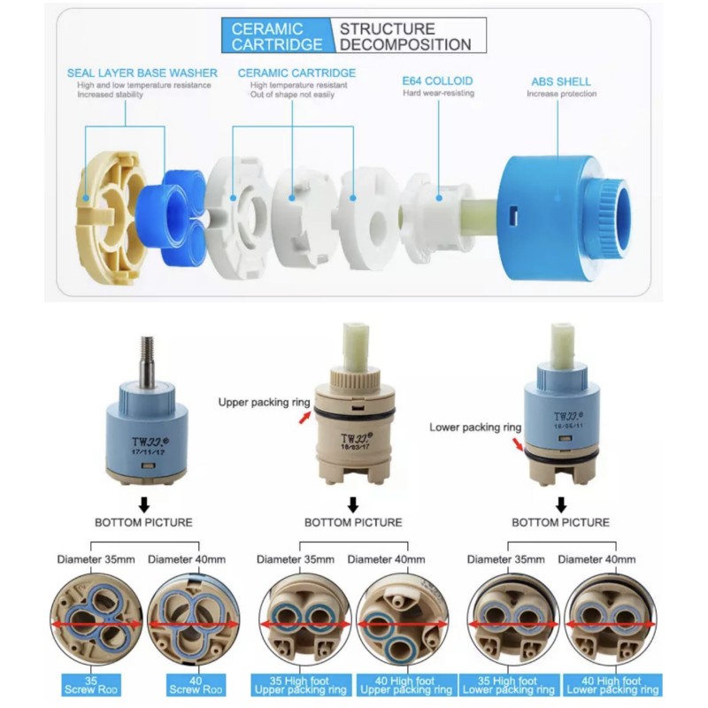 Faucets Mixing Spool Valve 25  - огляд і ціна Shower Valve Cartridge